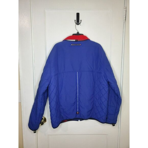 TOMMY HILFIGER Jacket Waterstop Coldstop SPELLOUT Coat Parka Blue MENS Size XL - Picture 2 of 9